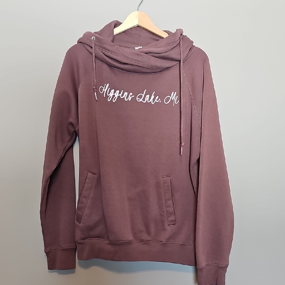 Cozy Cowl Neck Hoodie in Rich Brown
